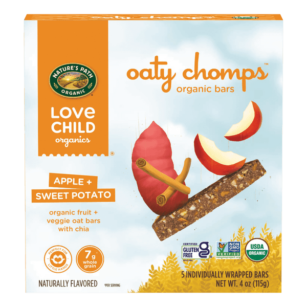 Love Child Organics Oaty Chomps Apple + Sweet Potato Gluten Free Snack Bars