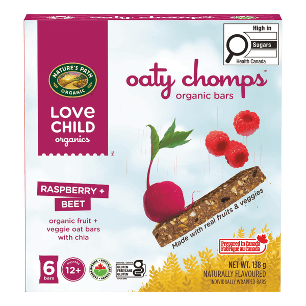Oaty Chomps Raspberry + Beet Snack Bar, 138 g Boîte