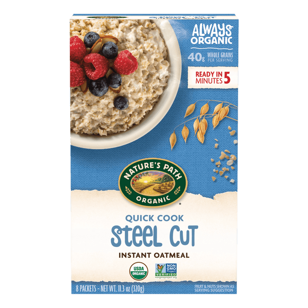 Nature's Path Organic Quick Cook Steel Cut Instant Oatmeal