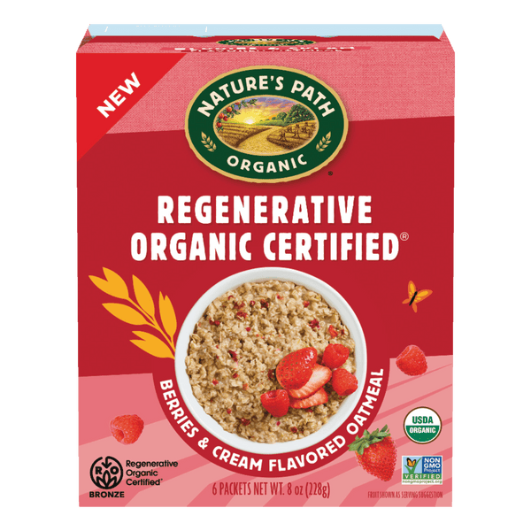 Nature's Path Organic Regenerative Organic Certified Berries & Cream Instant Oatmeal
