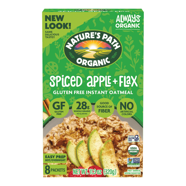 Nature's Path Organic Spiced Apple + Flax Gluten Free Instant Oatmeal