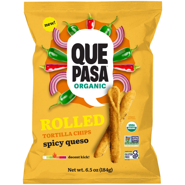 Que Pasa Organic Spicy Queso Rolled Tortilla Chips