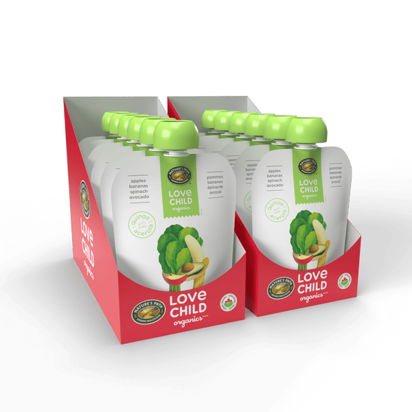 Pommes Superblends, bananes, épinards + purée d'avocat, pochette de 128 ml