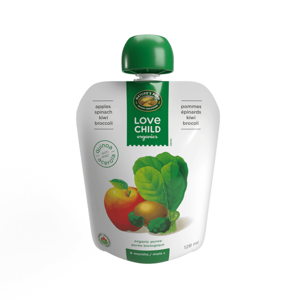 Pommes Superblends, épinards, purée de kiwi + brocoli, pochette de 128 ml
