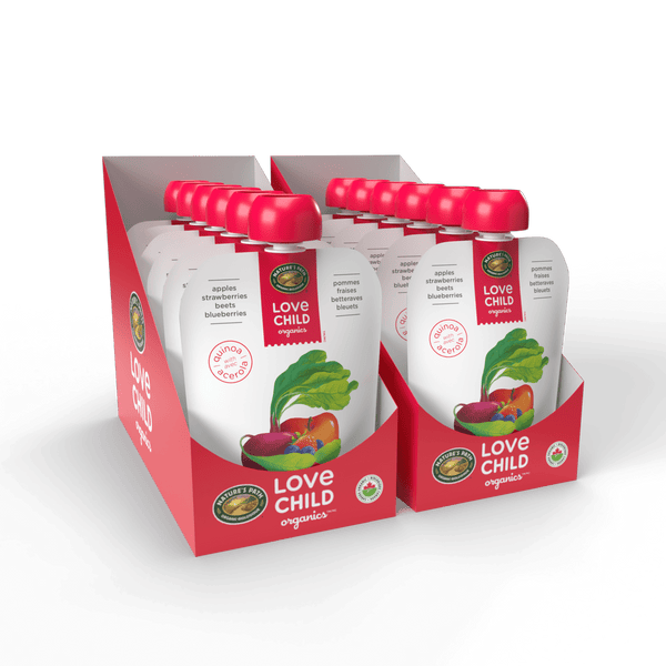 Pommes Superblends, fraises, betteraves + purée de bleuets, pochette de 128 ml