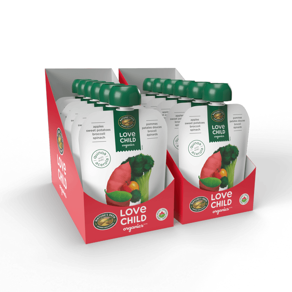 Pommes superblends, patates douces, purée de brocoli + d'épinards, pochette de 128 ml