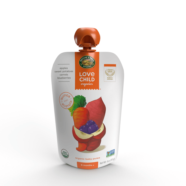 Love Child Organics Superblends Apples, Sweet Potatoes, Carrots + Blueberries Puree