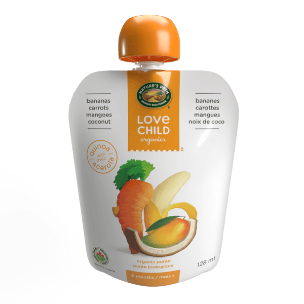 Superblends Bananas, Carottes, Mangoes + Purée de noix de coco, Pouche de 128 ml
