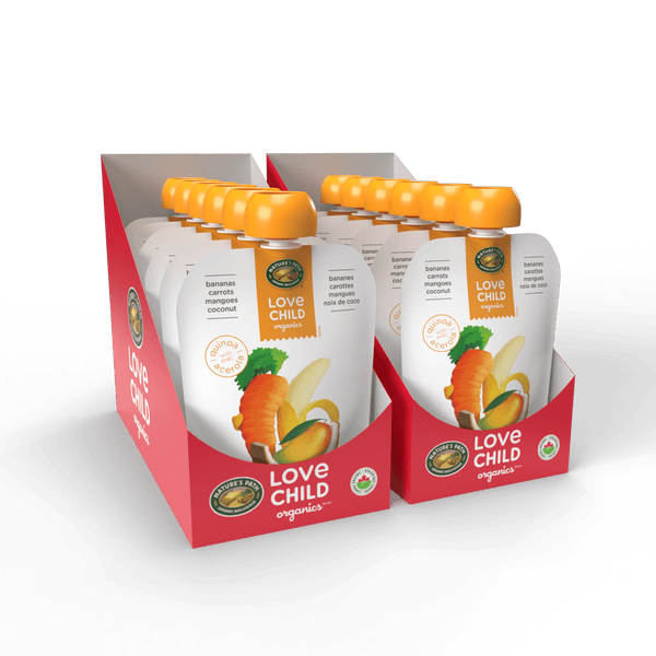 Superblends Bananas, Carottes, Mangoes + Purée de noix de coco, Pouche de 128 ml