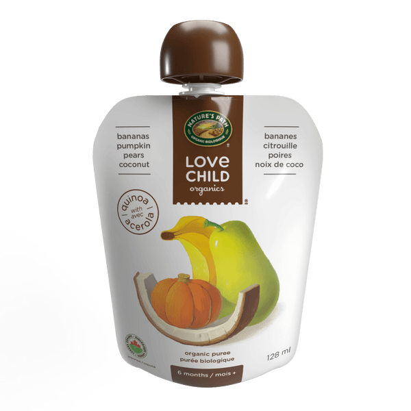Superblends Bananas, citrouille, poires + purée de noix de coco, pochette de 128 ml