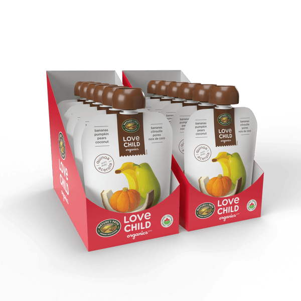 Superblends Bananas, citrouille, poires + purée de noix de coco, pochette de 128 ml