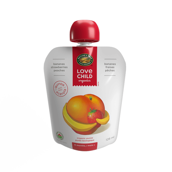 Superblends Bananas, Strawberries + Peaches Purée, 128 ml Schech