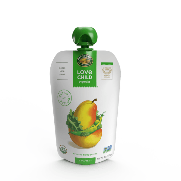 Love Child Organics Superblends Pears, Kale + Peas Puree