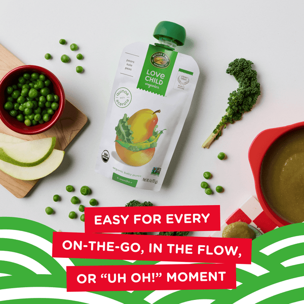 Love Child Organics Superblends Pears, Kale + Peas Puree