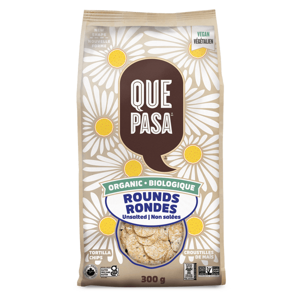 Que Pasa Organic Unsalted Rounds Tortilla Chips